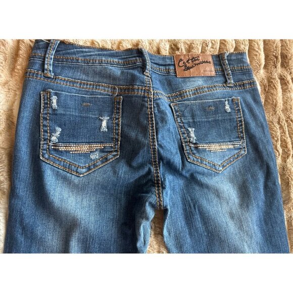 Cest Toi Womens Distressed Blue Skinny Jeans Size 9 - Picture 10 of 11